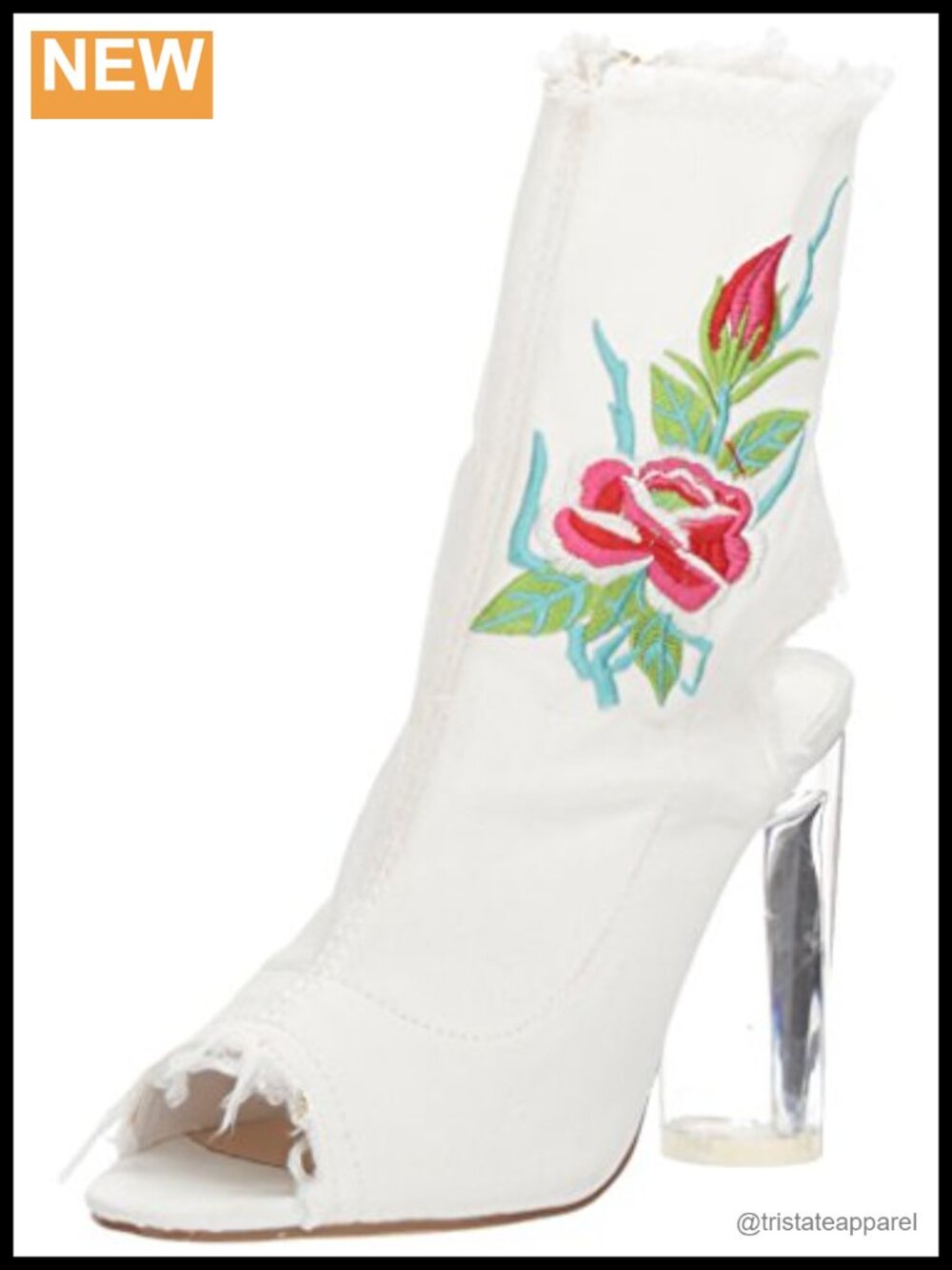Penny Loves Kenny Roadie Peep Toe Block Heel Denim Pumps